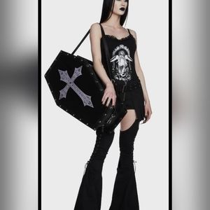 Dolls Kill Widow Dead Weight Coffin Weekender Bag - Silver